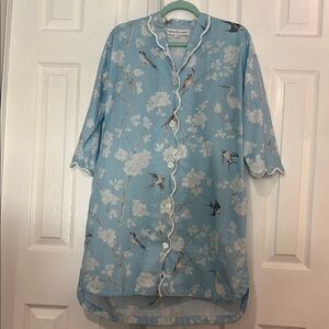 Blue and White Floral Nightgown